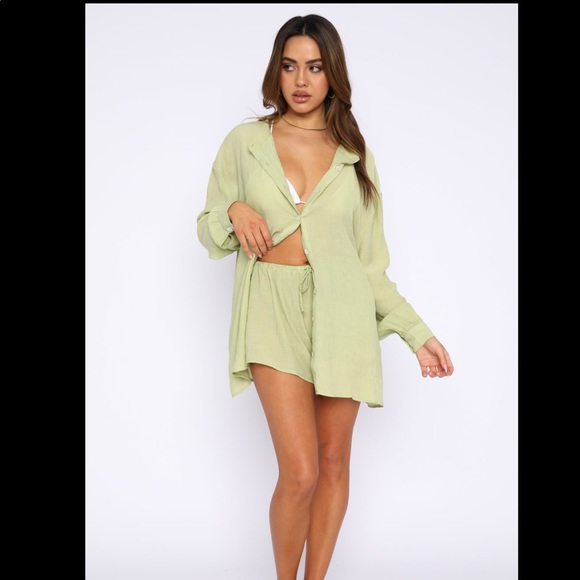 NWT: Take Me Out Shirt in Matcha from White Fox Boutique. Size: S/M - Picture 4 of 6